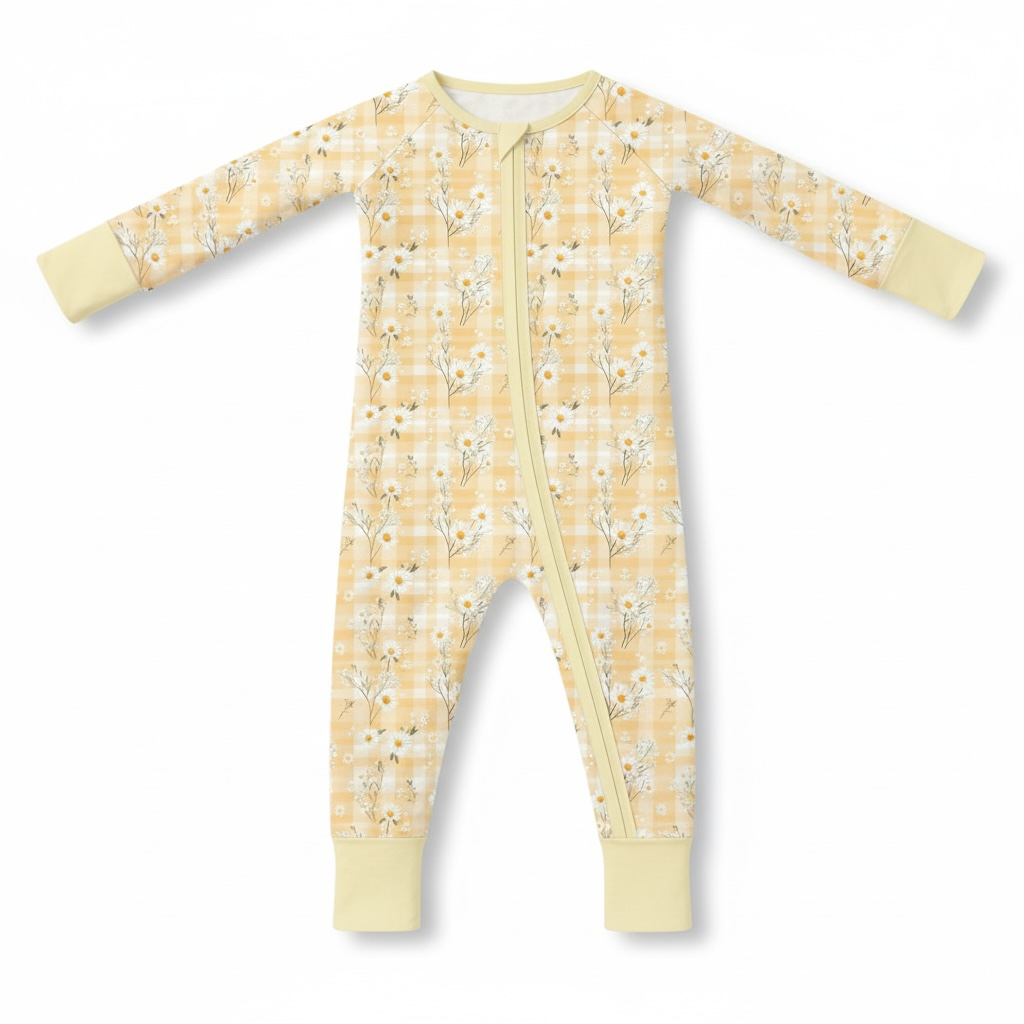 Yellow Daisy Bamboo Convertible Zipper Romper
