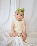 Sage Pencil Stripe Shortie Romper