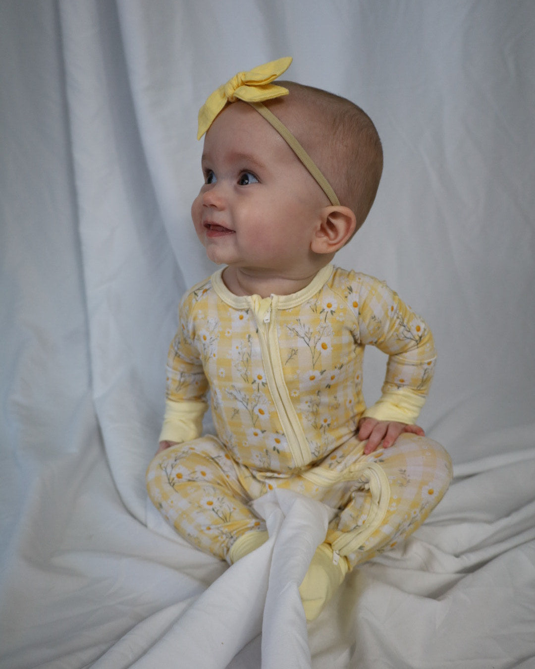 Yellow Daisy Bamboo Convertible Zipper Romper