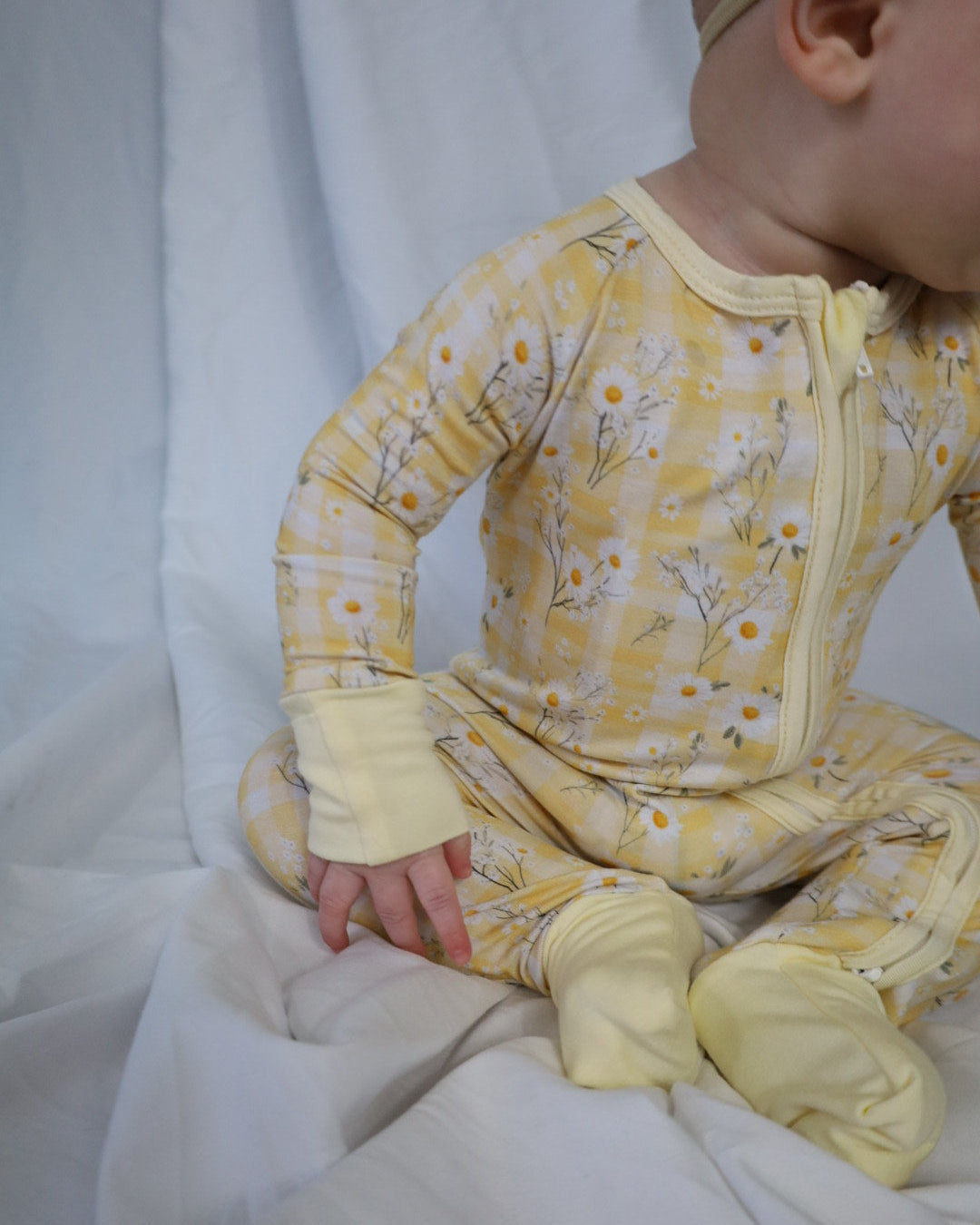 Yellow Daisy Bamboo Convertible Zipper Romper