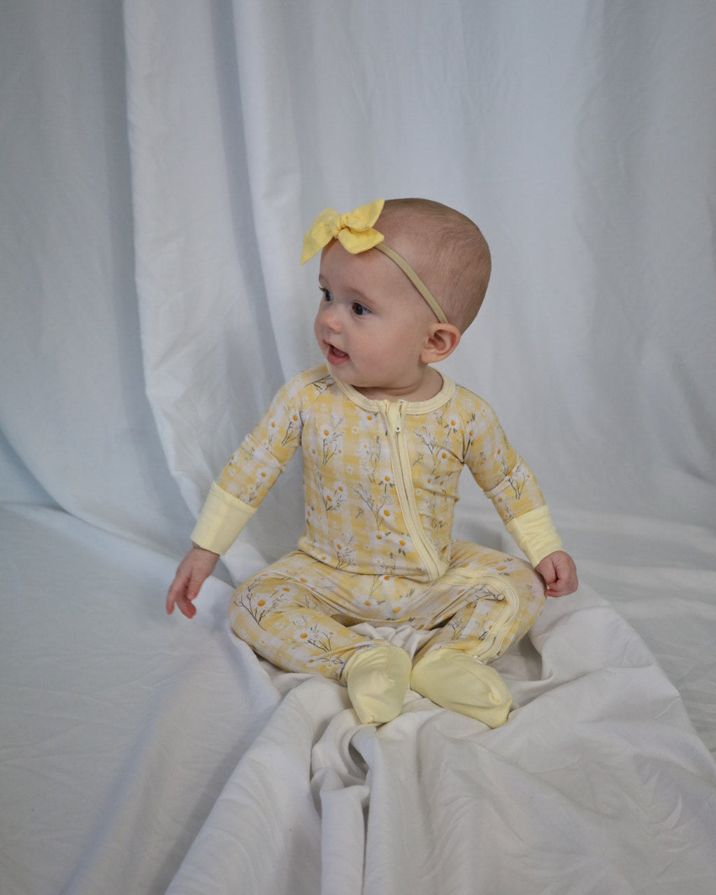 Yellow Daisy Bamboo Convertible Zipper Romper