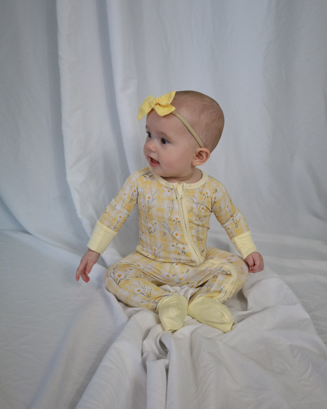 Yellow Daisy Bamboo Convertible Zipper Romper