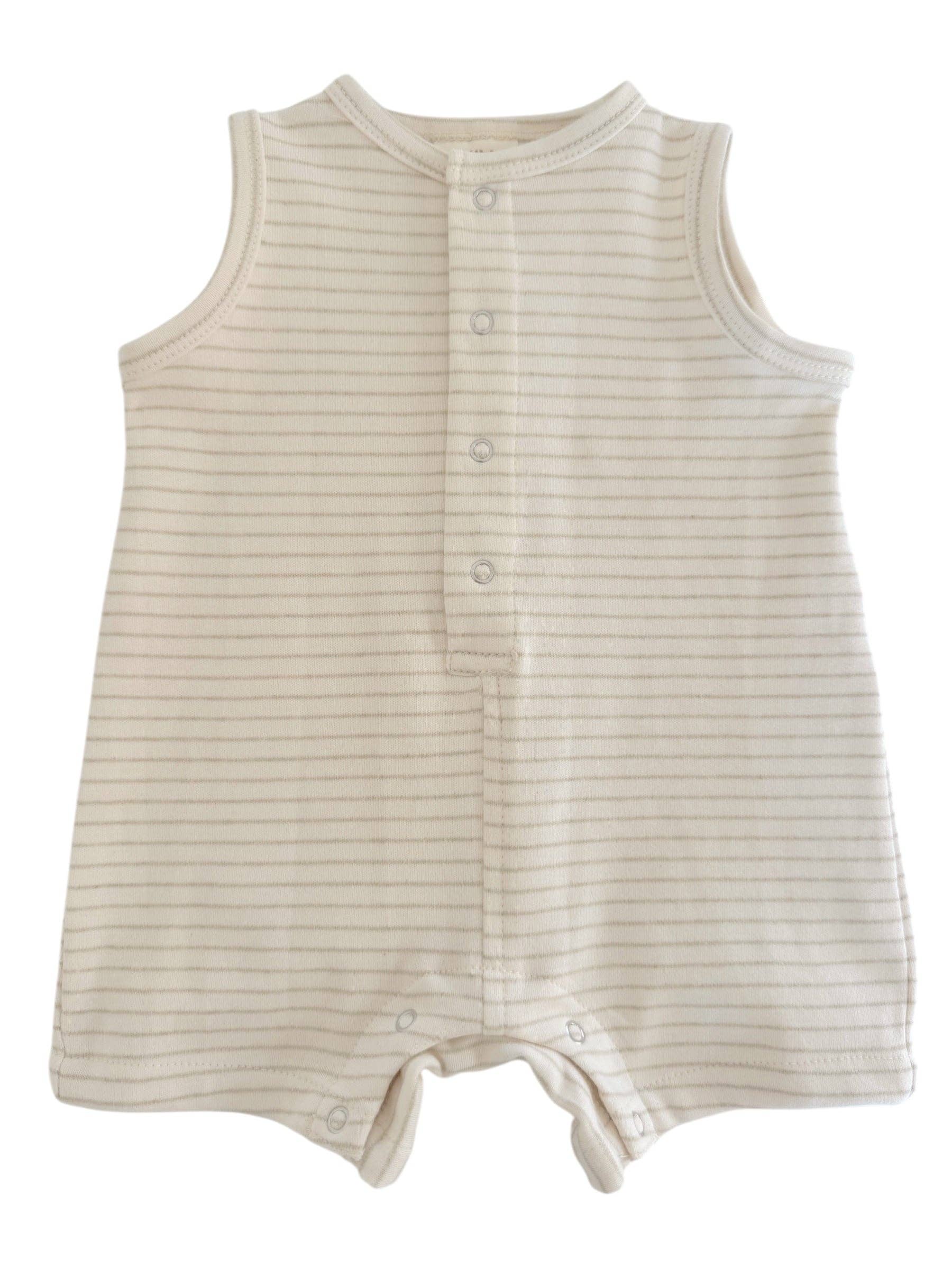 Sage Pencil Stripe Shortie Romper